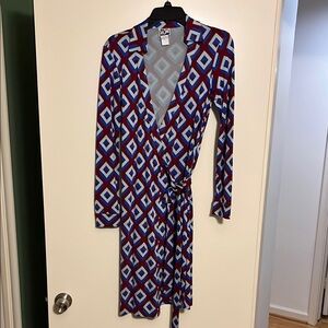 DVF Jeanne Silk Jersey Wrap Dress - Size 6